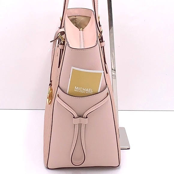 MICHAEL KORS GILLY LARGE DRAWSTRING TRAVEL TOTE BALLET SIGNATURE COLOR - Picture 5 of 14